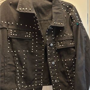 Studded Black Denim Jacket